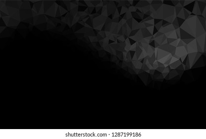 Dark Black vector polygon abstract backdrop. A sample with polygonal shapes. Triangular pattern for your business design.