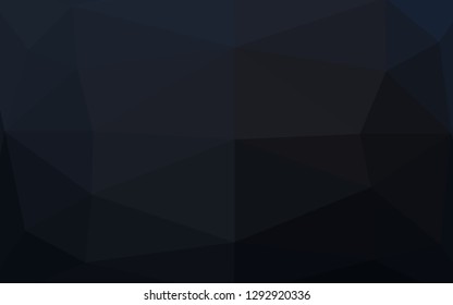 Dark Black vector polygon abstract layout. Geometric illustration in Origami style with gradient. Template for a cell phone background.