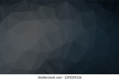 Dark Black vector polygon abstract layout. Triangular geometric sample with gradient.  The textured pattern can be used for background.