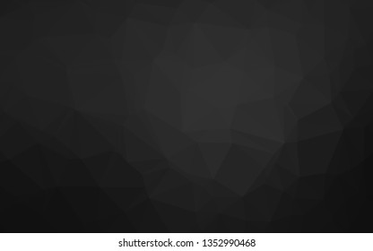 Dark Black vector polygon abstract background. Shining illustration, which consist of triangles. New texture for your design.