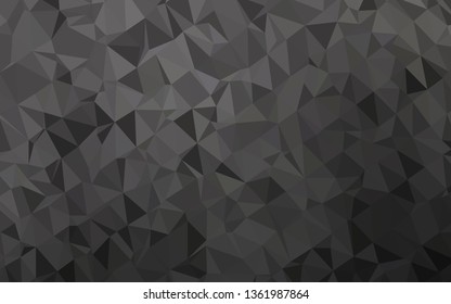 Dark Black vector polygon abstract backdrop. A sample with polygonal shapes. Template for a cell phone background.