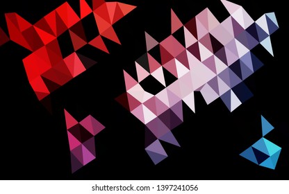 Dark Black vector polygon abstract layout. Modern geometrical abstract illustration with gradient. Polygonal design for your web site.