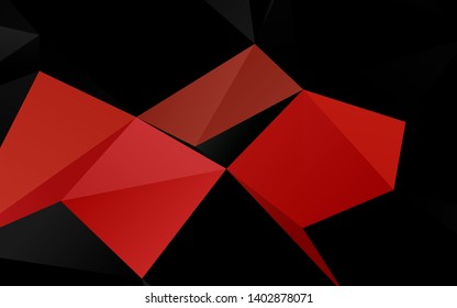 Dark Black vector polygon abstract backdrop. Geometric illustration in Origami style with gradient. The best triangular design for your business.