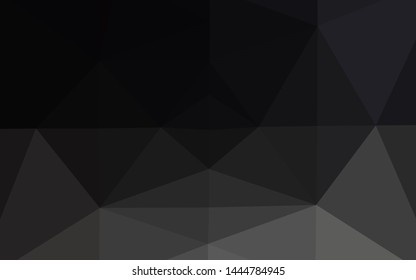 Dark Black vector polygon abstract backdrop. Modern geometrical abstract illustration with gradient. Polygonal design for your web site.