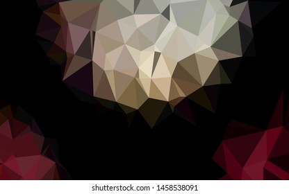 Dark Black vector polygon abstract background. Shining illustration, which consist of triangles. Elegant pattern for a brand book.