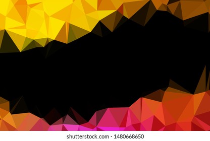 Dark Black vector polygon abstract layout. Brand new colorful illustration in with gradient. Triangular pattern for your business design.