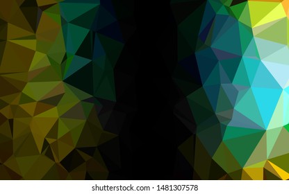 Dark Black vector polygon abstract backdrop. Colorful illustration in Origami style with gradient. The best triangular design for your business.