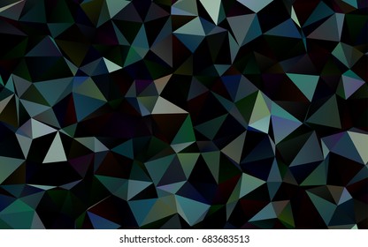 Dark Black vector polygon abstract pattern. Creative illustration in halftone style with gradient. Brand-new style for your business design.