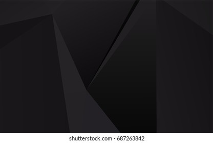 Dark Black vector polygon abstract template. Creative illustration in halftone style with gradient. The polygonal design can be used for your web site.