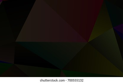 Dark Black vector polygon abstract template. Triangular geometric sample with gradient.  Triangular pattern for your business design.
