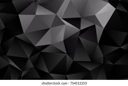 Dark Black vector polygon abstract pattern. Colorful abstract illustration with gradient. Brand-new design for your business.