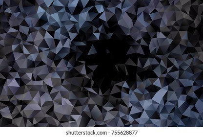 Dark Black vector polygon abstract pattern. A vague abstract illustration with gradient. The elegant pattern can be used as part of a brand book.