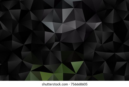 Dark Black vector polygon abstract pattern. Geometric illustration in Origami style with gradient.  The best triangular design for your business.