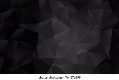 Dark Black vector polygon abstract pattern. A completely new color illustration in a vague style. The polygonal design can be used for your web site.