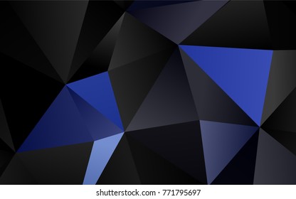Dark Black vector polygon abstract template. Shining illustration, which consist of triangles. Brand-new design for your business.
