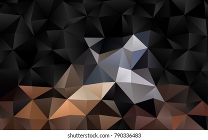 Dark Black vector polygon abstract background. Colorful abstract illustration with gradient. The elegant pattern can be used as part of a brand book.