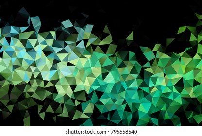 Dark Black vector polygon abstract pattern. Glitter abstract illustration with an elegant design. The best triangular design for your business.
