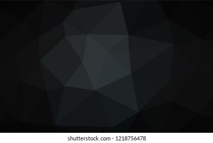 Dark Black vector polygonal background. A sample with polygonal shapes. Triangular pattern for your business design.