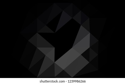 Dark Black vector polygonal background. Creative illustration in halftone style with gradient. Elegant pattern for a brand book.
