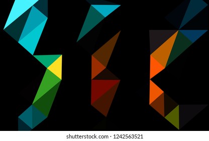 Dark Black vector polygonal background. Colorful illustration in Origami style with gradient.  Completely new template for your business design.