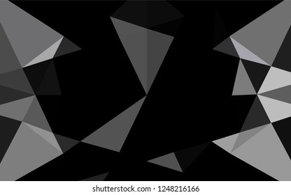 Dark Black vector polygonal background. Modern geometrical abstract illustration with gradient. The best triangular design for your business.