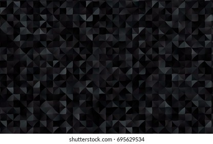Dark Black vector polygonal background. Creative illustration in halftone style with gradient. A new texture for your design.