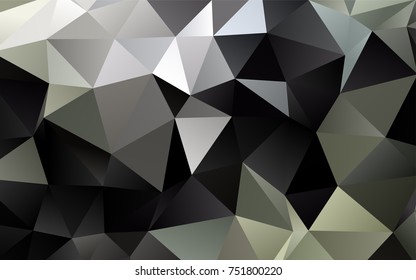 Dark Black vector polygonal background. A completely new color illustration in a vague style. A new texture for your design.