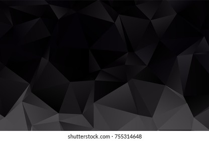 Dark Black vector polygonal background. Modern geometrical abstract illustration with gradient. The textured pattern can be used for background.