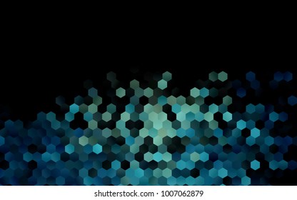 Dark Black vector polygonal illustration, which consist of hexagons. Hexagonal pattern for your business design. Geometric background in Origami style with gradient. 