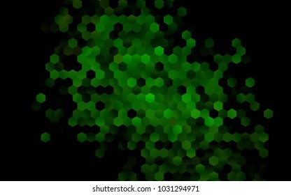 Dark Black vector polygonal illustration, which consist of hexagons. Hexagonal pattern for your business design. Geometric background in Origami style with gradient. 