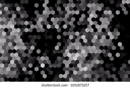 Dark Black vector polygonal illustration, which consist of hexagons. Hexagonal design for your business. Creative geometric background in Origami style with gradient