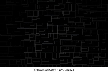 Dark Black vector polygonal illustration, which consist of rectangles. Rectangular pattern for your business design. Geometric background in Origami style with gradient. 