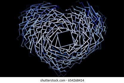 Dark Black vector polygonal illustration consisting of rectangles. Rectangular design for your business. Creative geometric background in origami style with gradient.