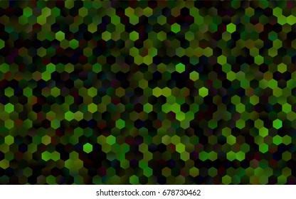 Dark Black vector polygonal illustration, which consist of hexagons. Hexagonal pattern for your business design. Geometric background in Origami style with gradient. 