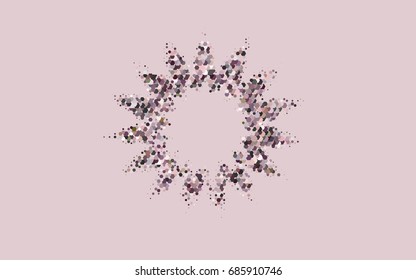 Dark Black vector polygonal illustration, which consist of hexagons. Hexagonal design for your business. Creative geometric background in Origami style with gradient