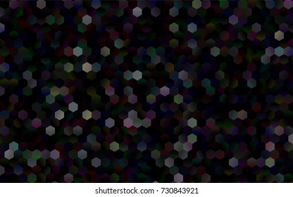 Dark Black vector polygonal illustration, which consist of hexagons. Hexagonal design for your business. Creative geometric background in Origami style with gradient