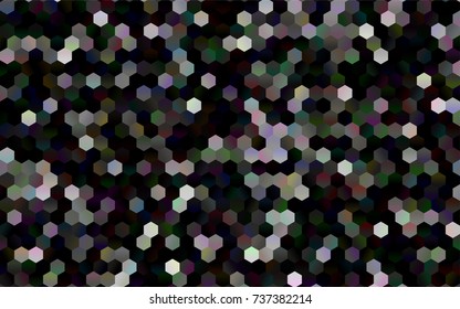 Dark Black vector polygonal illustration, which consist of hexagons. Hexagonal pattern for your business design. Geometric background in Origami style with gradient. 