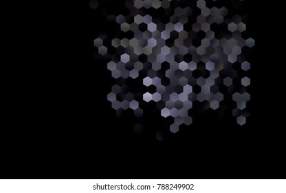 Dark Black vector polygonal illustration, which consist of hexagons. Hexagonal design for your business. Creative geometric background in Origami style with gradient