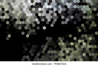 Dark Black vector polygonal illustration, which consist of hexagons. Hexagonal pattern for your business design. Geometric background in Origami style with gradient. 