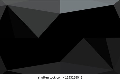 Dark Black vector polygonal pattern. Creative geometric illustration in Origami style with gradient. A completely new design for your business.
