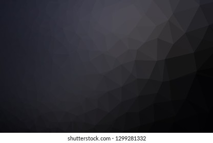 Dark Black vector polygonal pattern. Triangular geometric sample with gradient.  Completely new template for your business design.
