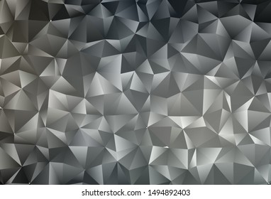 Dark Black vector polygonal pattern. Geometric illustration in Origami style with gradient. Triangular pattern for your business design.