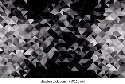 Dark Black vector polygonal pattern. Creative illustration in halftone style with gradient. A completely new template for your business design.