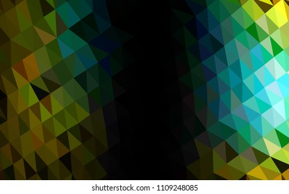 Dark Black vector polygonal template. Colorful abstract illustration with gradient. A completely new template for your business design.