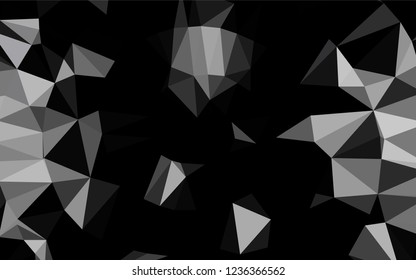 Dark Black vector polygonal template. Brand new colored illustration in blurry style with gradient. Triangular pattern for your business design.