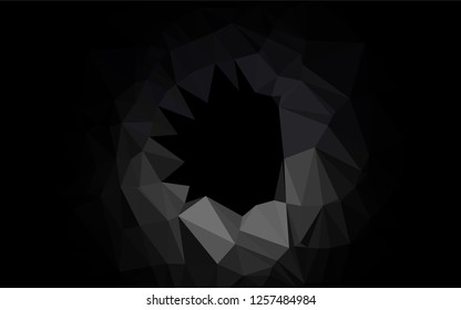 Dark Black vector polygonal template. A vague abstract illustration with gradient. The template can be used as a background for cell phones.