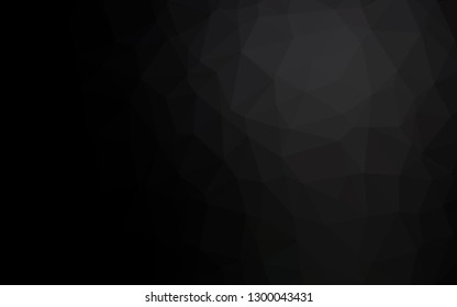 Dark Black vector polygonal template. Shining illustration, which consist of triangles. Triangular pattern for your business design.