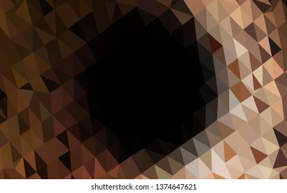 Dark Black vector polygonal template. Glitter abstract illustration with an elegant design. Polygonal design for your web site.
