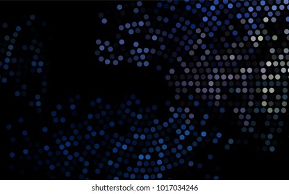 Dark Black vector red banner with set of circles, dots. Donuts Background. Creative Design Template. Technological halftone illustration.