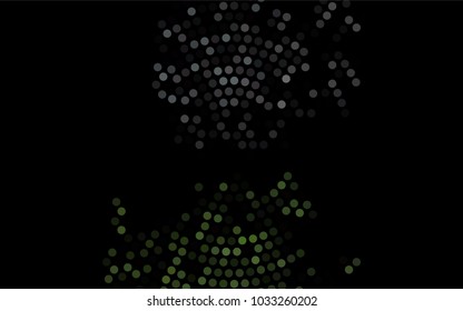 Dark Black vector red banner with set of circles, dots. Donuts Background. Creative Design Template. Technological halftone illustration.